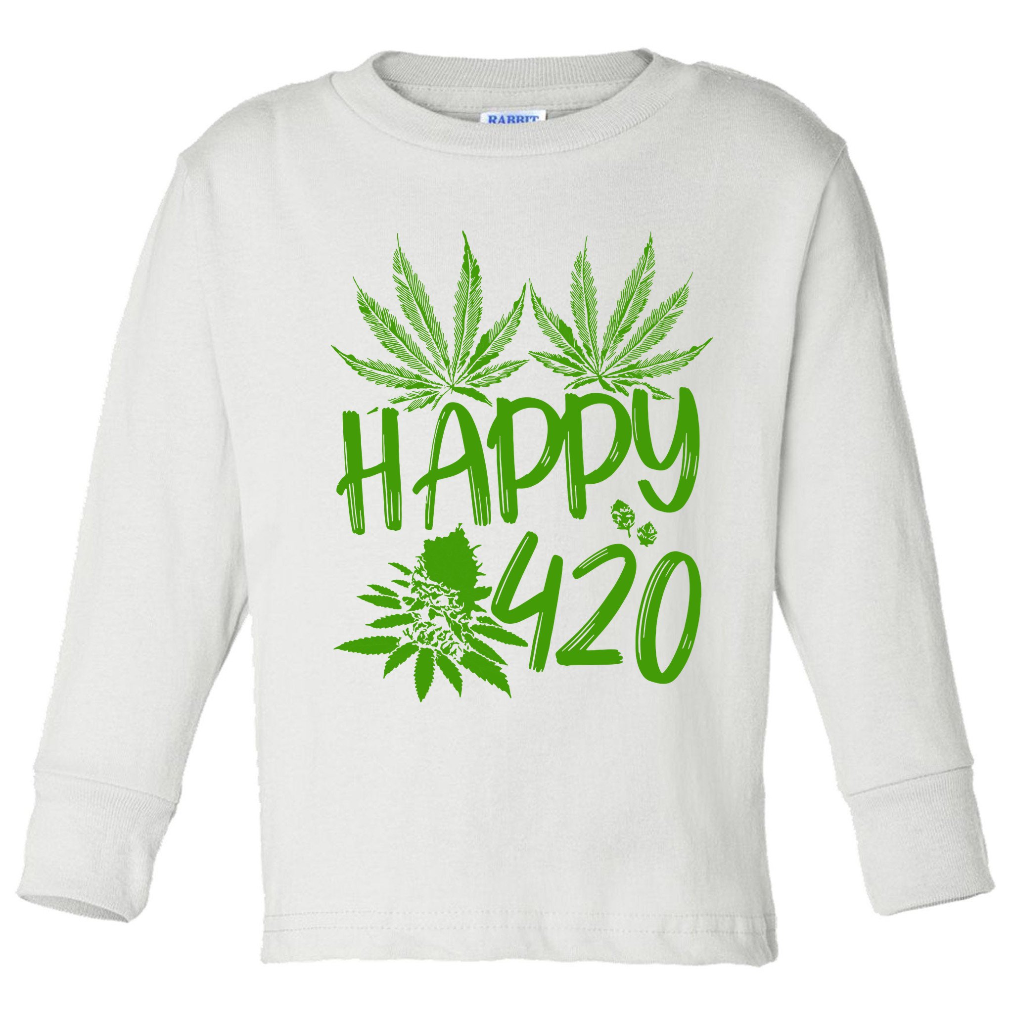 Weed Heart Valentines Day Cannabis 420 Toddler Long Sleeve Shirt
