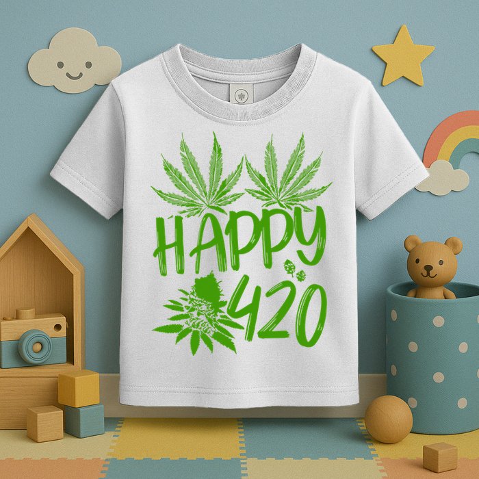 Weed Heart Valentines Day Cannabis 420 Toddler T-Shirt