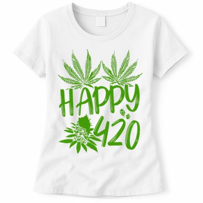 Weed Heart Valentines Day Cannabis 420 Womens T-Shirt