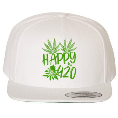 Weed Heart Valentines Day Cannabis 420 Wool Snapback Cap