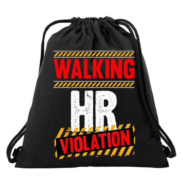 Walking hr violation Drawstring Bag