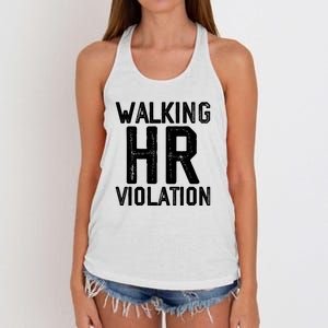 Walking HR Violation HR Human Resources Nightmare Women's Knotted Racerback Tank