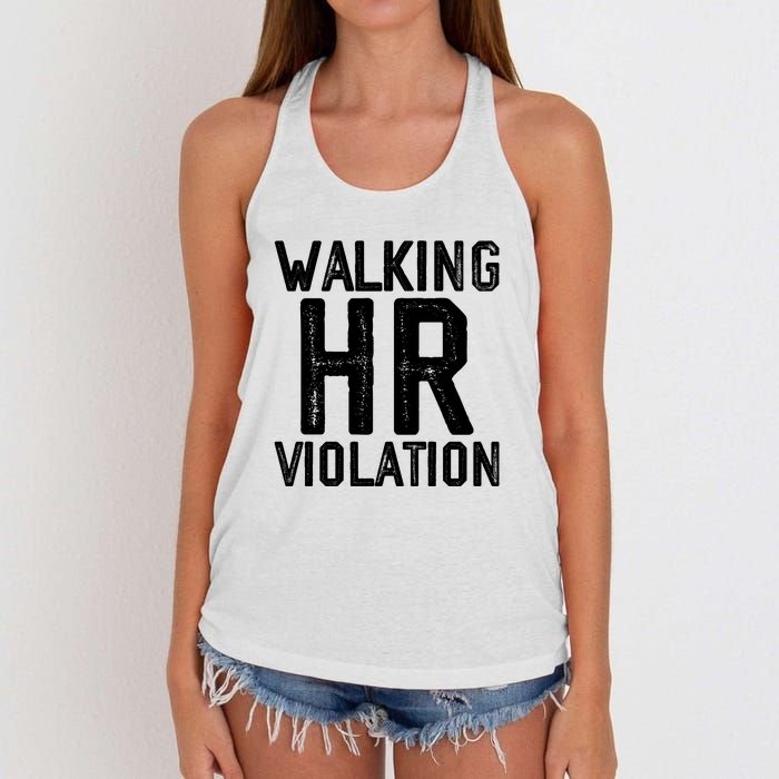 Walking HR Violation HR Human Resources Nightmare Women's Knotted Racerback Tank