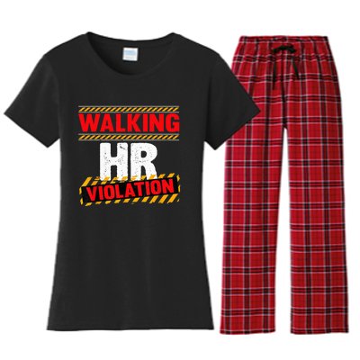 Walking HR Violation Funny Coworker Women's Flannel Pajama Set