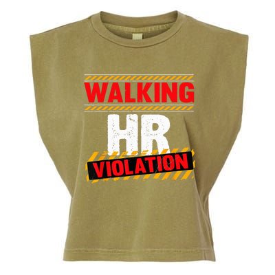 Walking HR Violation Funny Coworker Garment-Dyed Women's Muscle Tee