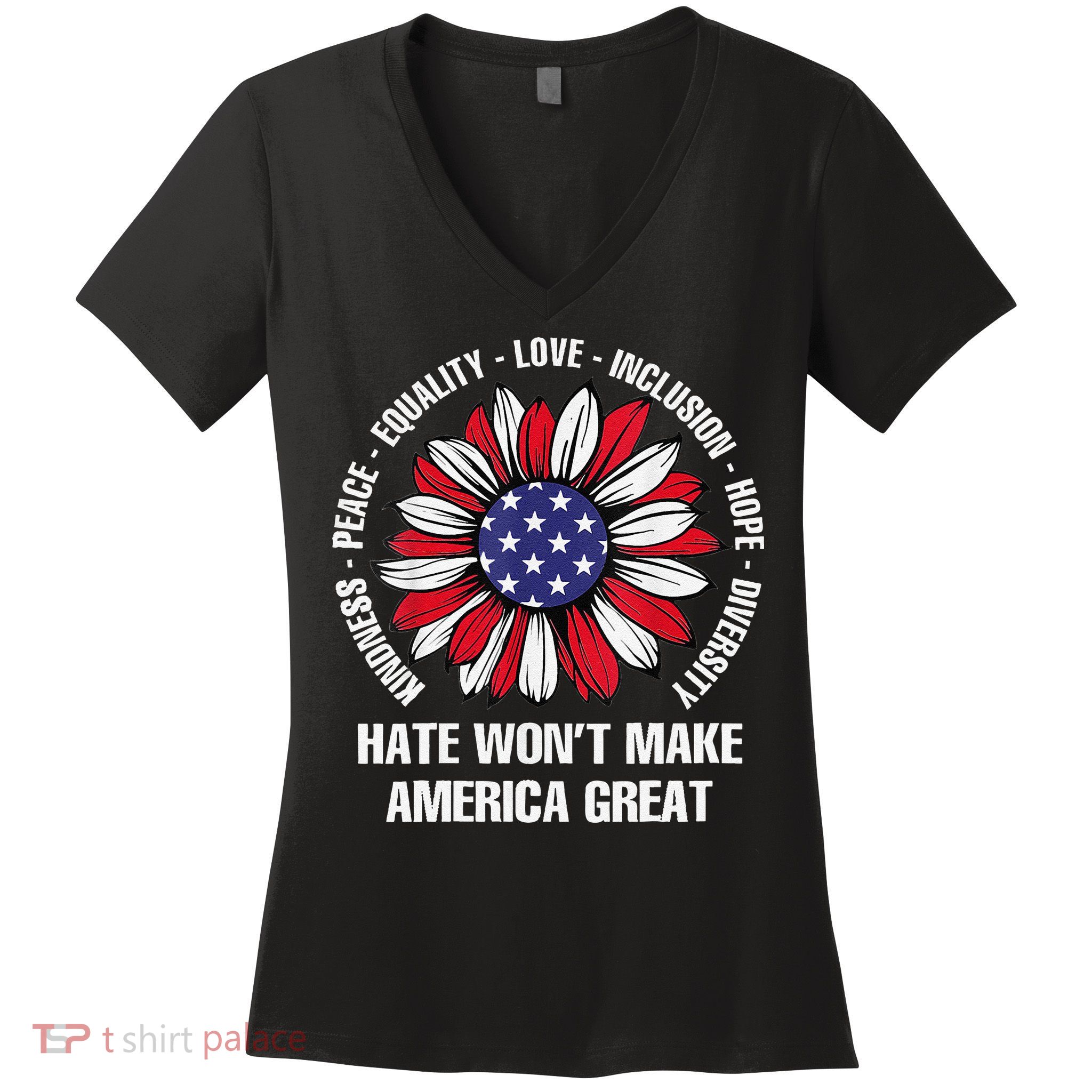 Women Hate Wont Make America Great Gift Women's V-Neck T-Shirt