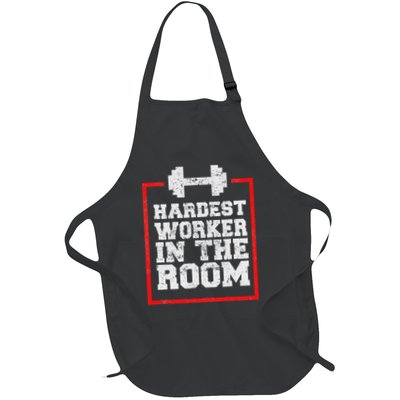 Workout Hardest Worker In The Room Full-Length Apron With Pockets
