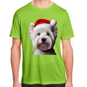 West Highland White Terrier With Santa Hat Christmas Dog Mom Gift Adult ChromaSoft Performance T-Shirt