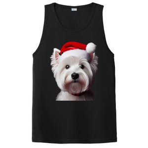 West Highland White Terrier With Santa Hat Christmas Dog Mom Gift PosiCharge Competitor Tank