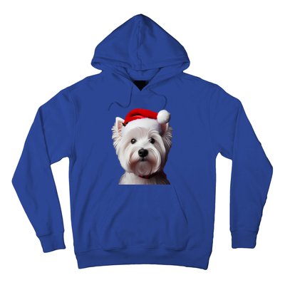 West Highland White Terrier With Santa Hat Christmas Dog Mom Gift Hoodie