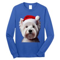 West Highland White Terrier With Santa Hat Christmas Dog Mom Gift Long Sleeve Shirt