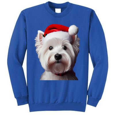 West Highland White Terrier With Santa Hat Christmas Dog Mom Gift Sweatshirt