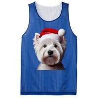 West Highland White Terrier With Santa Hat Christmas Dog Mom Gift Mesh Reversible Basketball Jersey Tank