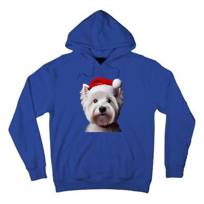 West Highland White Terrier With Santa Hat Christmas Dog Mom Gift Tall Hoodie