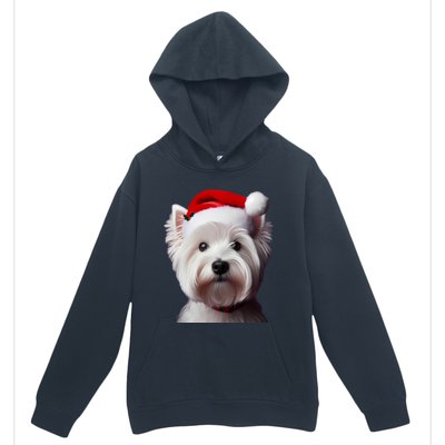 West Highland White Terrier With Santa Hat Christmas Dog Mom Gift Urban Pullover Hoodie