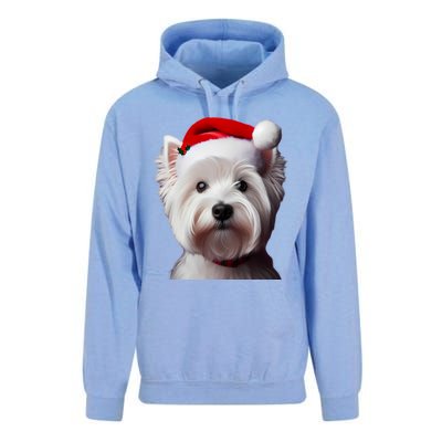 West Highland White Terrier With Santa Hat Christmas Dog Mom Gift Unisex Surf Hoodie