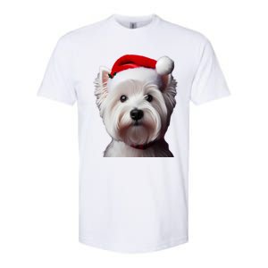 West Highland White Terrier With Santa Hat Christmas Dog Mom Gift Softstyle CVC T-Shirt