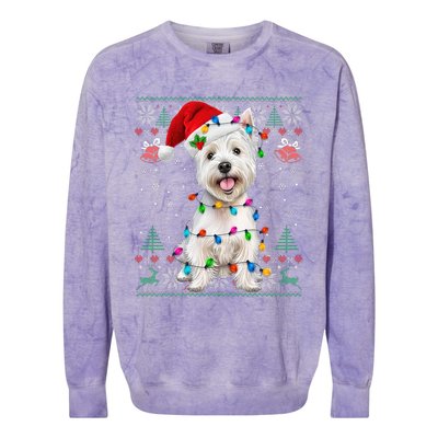 West Highland White Terrier Christmas Ugly Sweater Xmas Colorblast Crewneck Sweatshirt