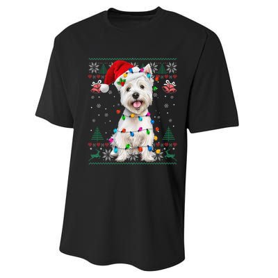 West Highland White Terrier Christmas Ugly Sweater Xmas Performance Sprint T-Shirt