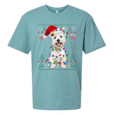 West Highland White Terrier Christmas Ugly Sweater Xmas Sueded Cloud Jersey T-Shirt