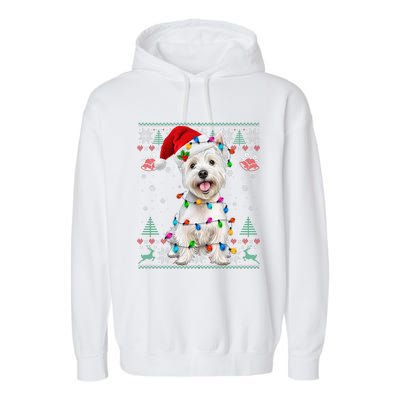 West Highland White Terrier Christmas Ugly Sweater Xmas Garment-Dyed Fleece Hoodie