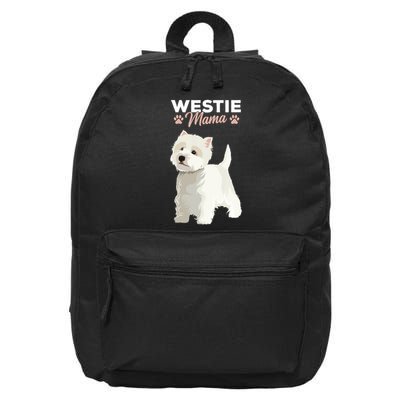 West Highland White Terrier Mama Dog Westie Mom 16 in Basic Backpack
