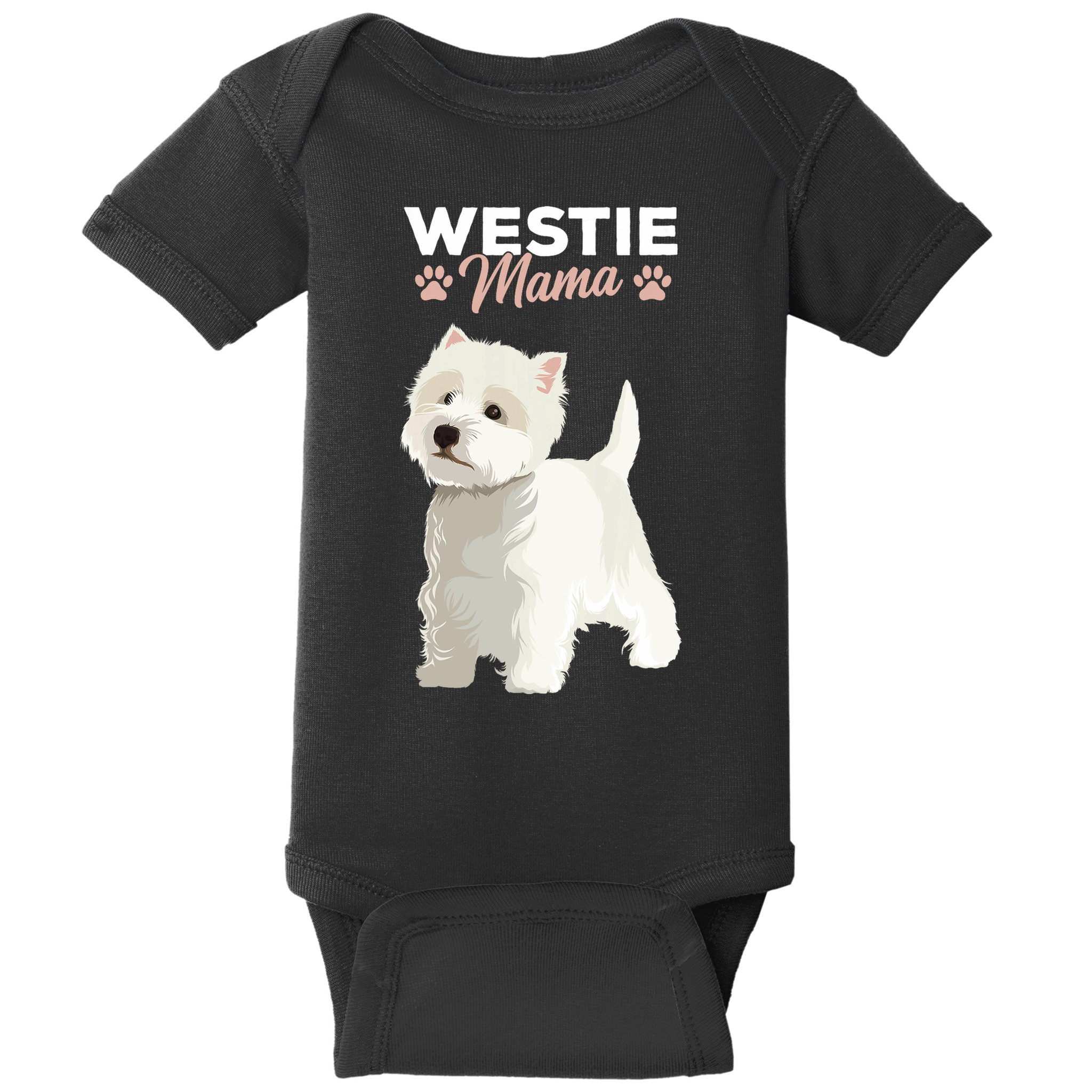 West Highland White Terrier Mama Dog Westie Mom Baby Bodysuit