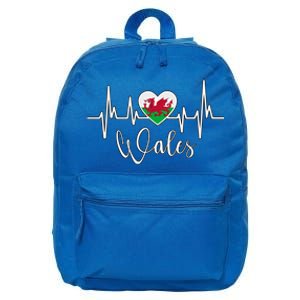 Wales Heart Welsh Heartbeat Ekg Pulse Welsh Pride Roots Gift 16 in Basic Backpack