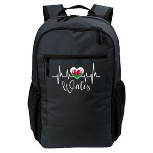 Wales Heart Welsh Heartbeat Ekg Pulse Welsh Pride Roots Gift Daily Commute Backpack