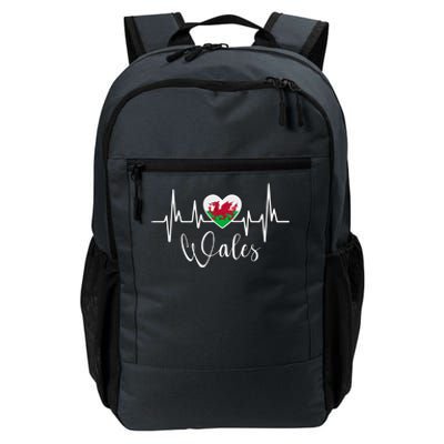 Wales Heart Welsh Heartbeat Ekg Pulse Welsh Pride Roots Gift Daily Commute Backpack