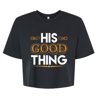 Wo He Who Finds His Good Thing Proverbs 18 22 Matching Couple V-Neck Bella+Canvas Jersey Crop Tee