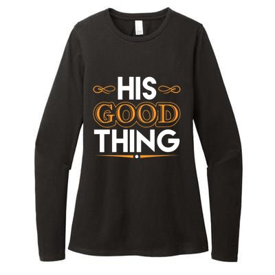 Wo He Who Finds His Good Thing Proverbs 18 22 Matching Couple V-Neck Womens CVC Long Sleeve Shirt