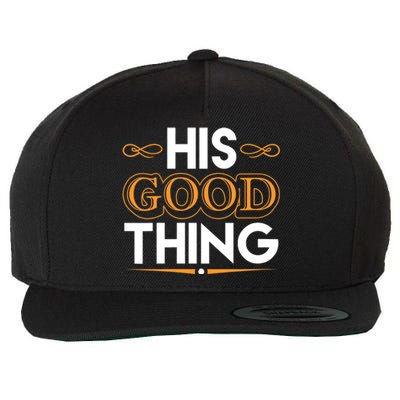 Wo He Who Finds His Good Thing Proverbs 18 22 Matching Couple V-Neck Wool Snapback Cap