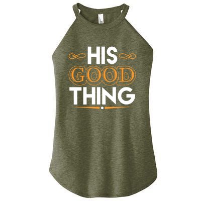 Wo He Who Finds His Good Thing Proverbs 18 22 Matching Couple V-Neck Women's Perfect Tri Rocker Tank