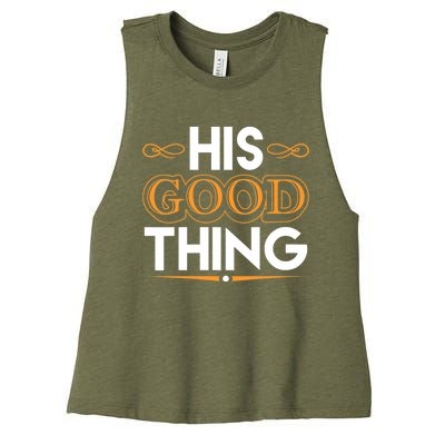 Wo He Who Finds His Good Thing Proverbs 18 22 Matching Couple V-Neck Women's Racerback Cropped Tank