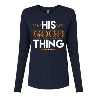 Wo He Who Finds His Good Thing Proverbs 18 22 Matching Couple V-Neck Womens Cotton Relaxed Long Sleeve T-Shirt