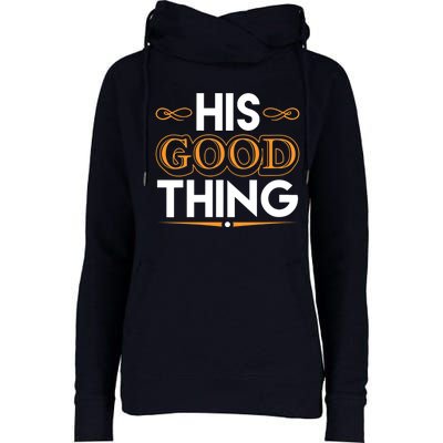 Wo He Who Finds His Good Thing Proverbs 18 22 Matching Couple V-Neck Womens Funnel Neck Pullover Hood