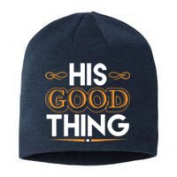 Wo He Who Finds His Good Thing Proverbs 18 22 Matching Couple V-Neck Sustainable Beanie