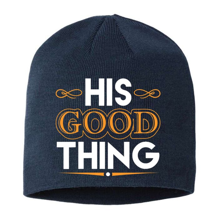 Wo He Who Finds His Good Thing Proverbs 18 22 Matching Couple V-Neck Sustainable Beanie