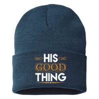 Wo He Who Finds His Good Thing Proverbs 18 22 Matching Couple V-Neck Sustainable Knit Beanie