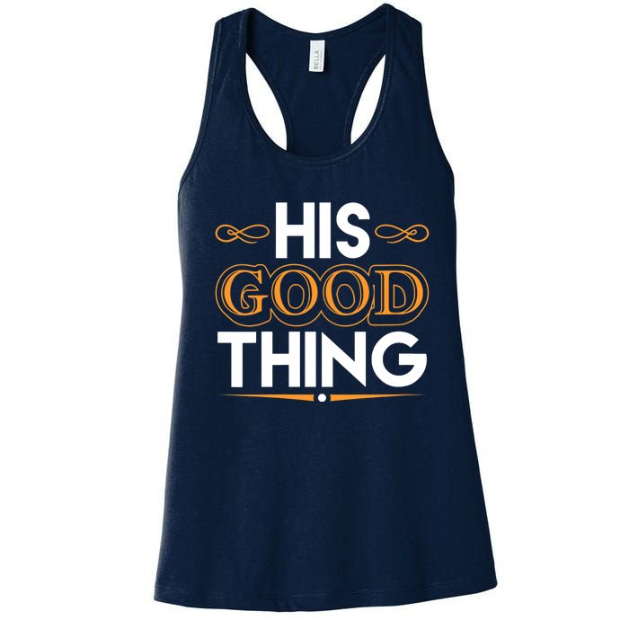 Wo He Who Finds His Good Thing Proverbs 18 22 Matching Couple V-Neck Women's Racerback Tank