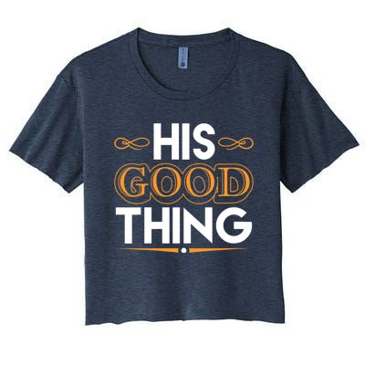 Wo He Who Finds His Good Thing Proverbs 18 22 Matching Couple V-Neck Women's Crop Top Tee