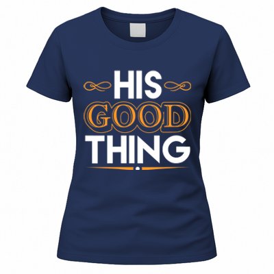 Wo He Who Finds His Good Thing Proverbs 18 22 Matching Couple V-Neck Women's T-Shirt