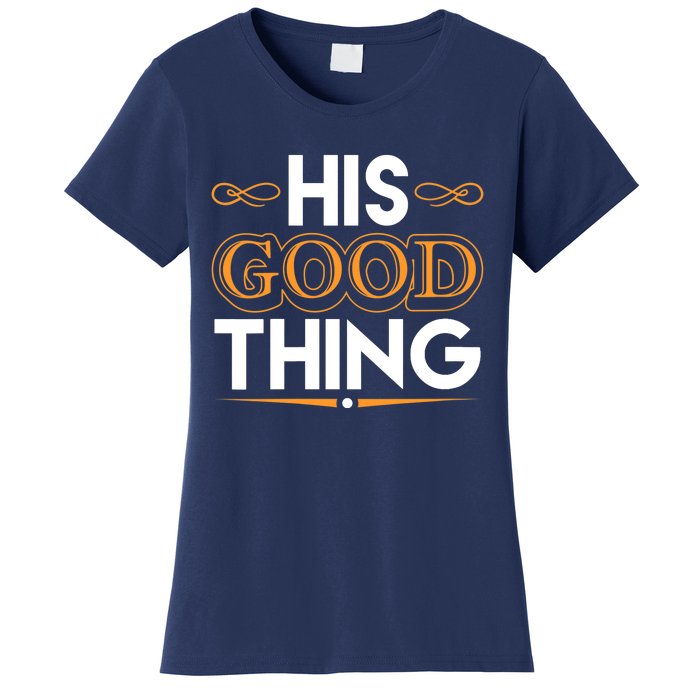 Wo He Who Finds His Good Thing Proverbs 18 22 Matching Couple V-Neck Women's T-Shirt