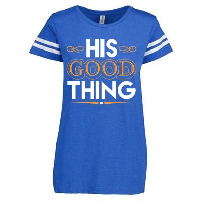 Wo He Who Finds His Good Thing Proverbs 18 22 Matching Couple V-Neck Enza Ladies Jersey Football T-Shirt