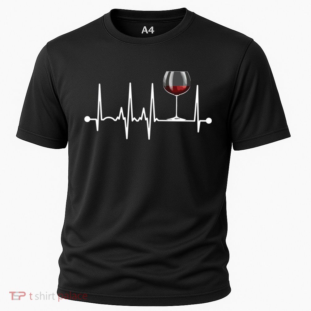 Wine Heartbeat Wine Drinker Lover Tasting Gift Wine Glass Performance Shirt