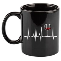 Wine Heartbeat Wine Drinker Lover Tasting Gift Wine Glass 11oz C Handle Ceramic Mug