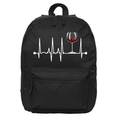 Wine Heartbeat Wine Drinker Lover Tasting Gift Wine Glass 16 in Basic Backpack