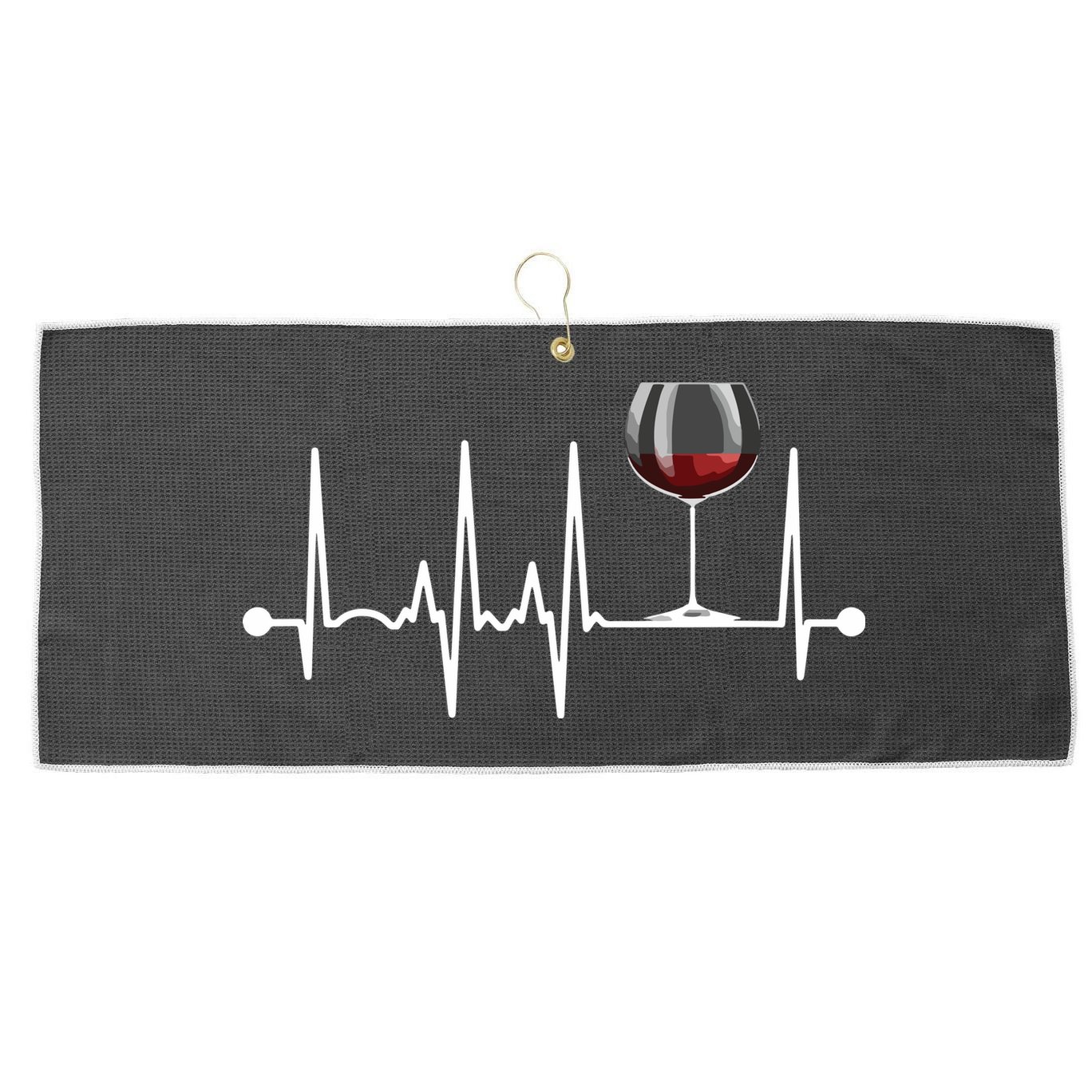 Wine Heartbeat Wine Drinker Lover Tasting Gift Wine Glass Large Microfiber Waffle Golf Towel