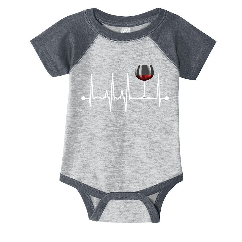 Wine Heartbeat Wine Drinker Lover Tasting Gift Wine Glass Infant Baby Jersey Bodysuit